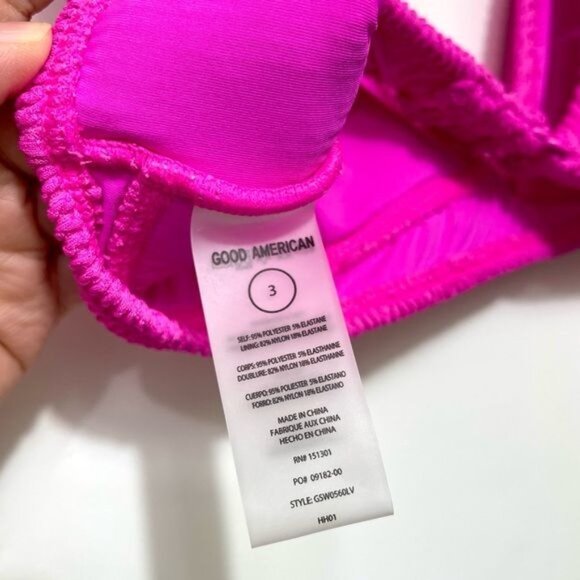 Good American Always Fit Bikini Top in Pink Size 3 / L - Picture 6 of 10